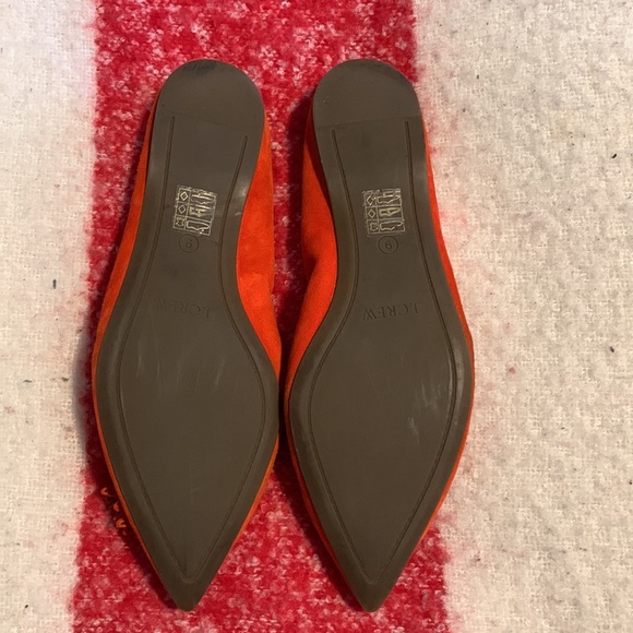 Jcrew sz. 9 suede poppy/orange flats - Picture 3 of 4